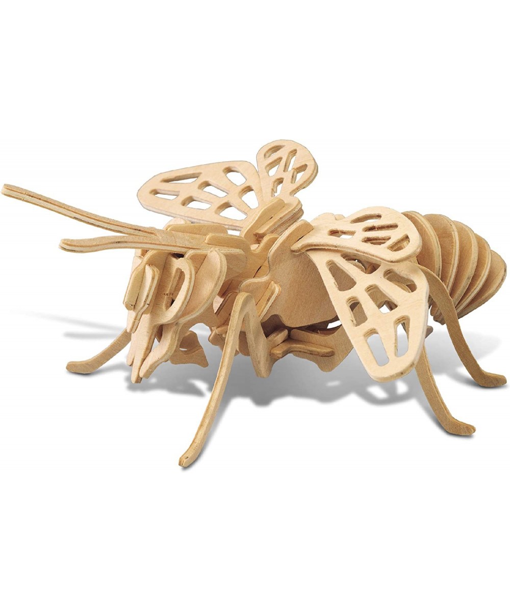 3D Puzzle Honeybee Wood Craft Construction Model Kit Unique & Educational DIY Wooden Insect Toy Assemble Bee Model Unfinished...