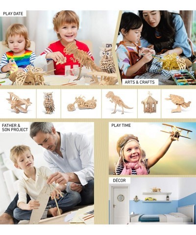 3D Puzzle Honeybee Wood Craft Construction Model Kit Unique & Educational DIY Wooden Insect Toy Assemble Bee Model Unfinished...