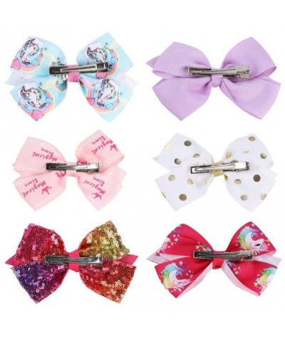 Hair Clips - 6 pieces/set jojo rainbow printed knot ribbon bow for girls $16.88 Kids' Dress-Up Accessories