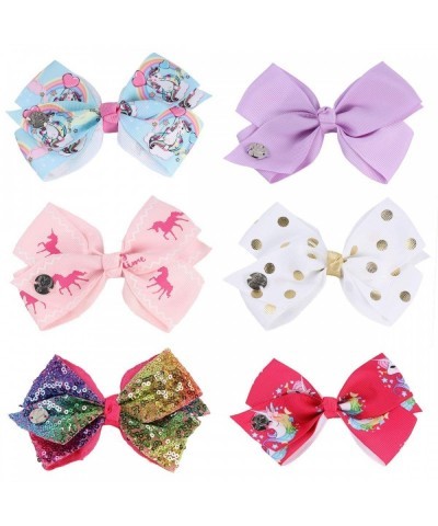 Hair Clips - 6 pieces/set jojo rainbow printed knot ribbon bow for girls $16.88 Kids' Dress-Up Accessories