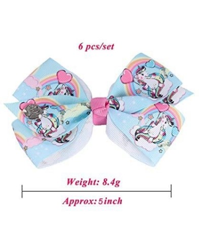 Hair Clips - 6 pieces/set jojo rainbow printed knot ribbon bow for girls $16.88 Kids' Dress-Up Accessories