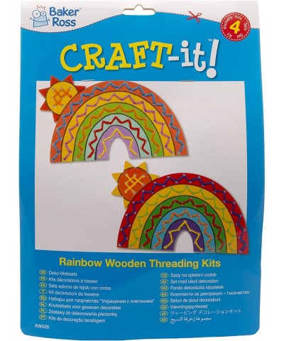 Wooden Rainbow Threading Kit (Pack of 4) AW420 For Kids to Decorate and Assemble to Create $16.32 Craft Kits