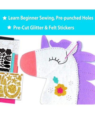 My First Unicorn Kids Sewing kit Beginner Arts & Crafts Make 5 Cute Projects with Plush Stuffed Animal Pillow Mobile Keyring ...