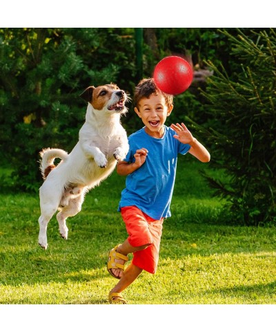 Playground Balls Bulk - 9 Inch (Pack of 4) Red Rubber Bouncy Inflatable Balls with Air Pump for Kids & Adults Indoor & Outdoo...