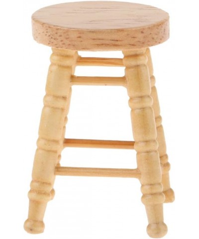 4-Piece 1:12 Wooden Bar Stool Dollhouse Miniature Furniture Accessories $19.04 Dollhouse Accessories