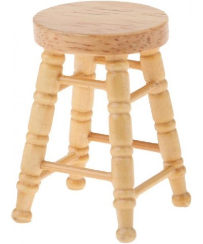 4-Piece 1:12 Wooden Bar Stool Dollhouse Miniature Furniture Accessories $19.04 Dollhouse Accessories