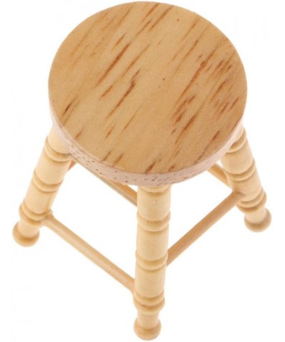 4-Piece 1:12 Wooden Bar Stool Dollhouse Miniature Furniture Accessories $19.04 Dollhouse Accessories