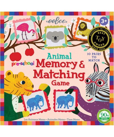 eeBoo: Pre-School Animal Memory and Matching Game 10 Pairs to Match Developmental and Educational Sturdy and Thick Tiles For ...