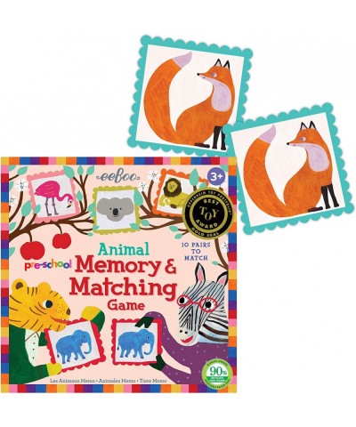 eeBoo: Pre-School Animal Memory and Matching Game 10 Pairs to Match Developmental and Educational Sturdy and Thick Tiles For ...