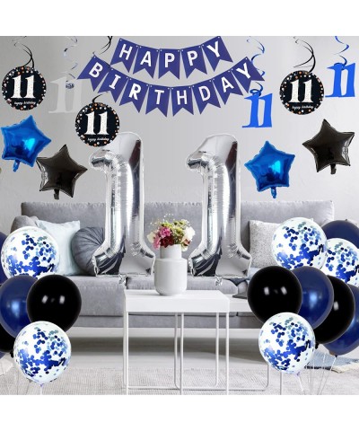 11th Birthday Decorations for Boys Girls - Navy Blue Birthday Decorations For Kids Party Supplies Including HAPPY BIRTHDAY Ba...