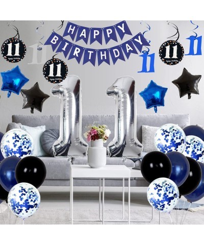 11th Birthday Decorations for Boys Girls - Navy Blue Birthday Decorations For Kids Party Supplies Including HAPPY BIRTHDAY Ba...