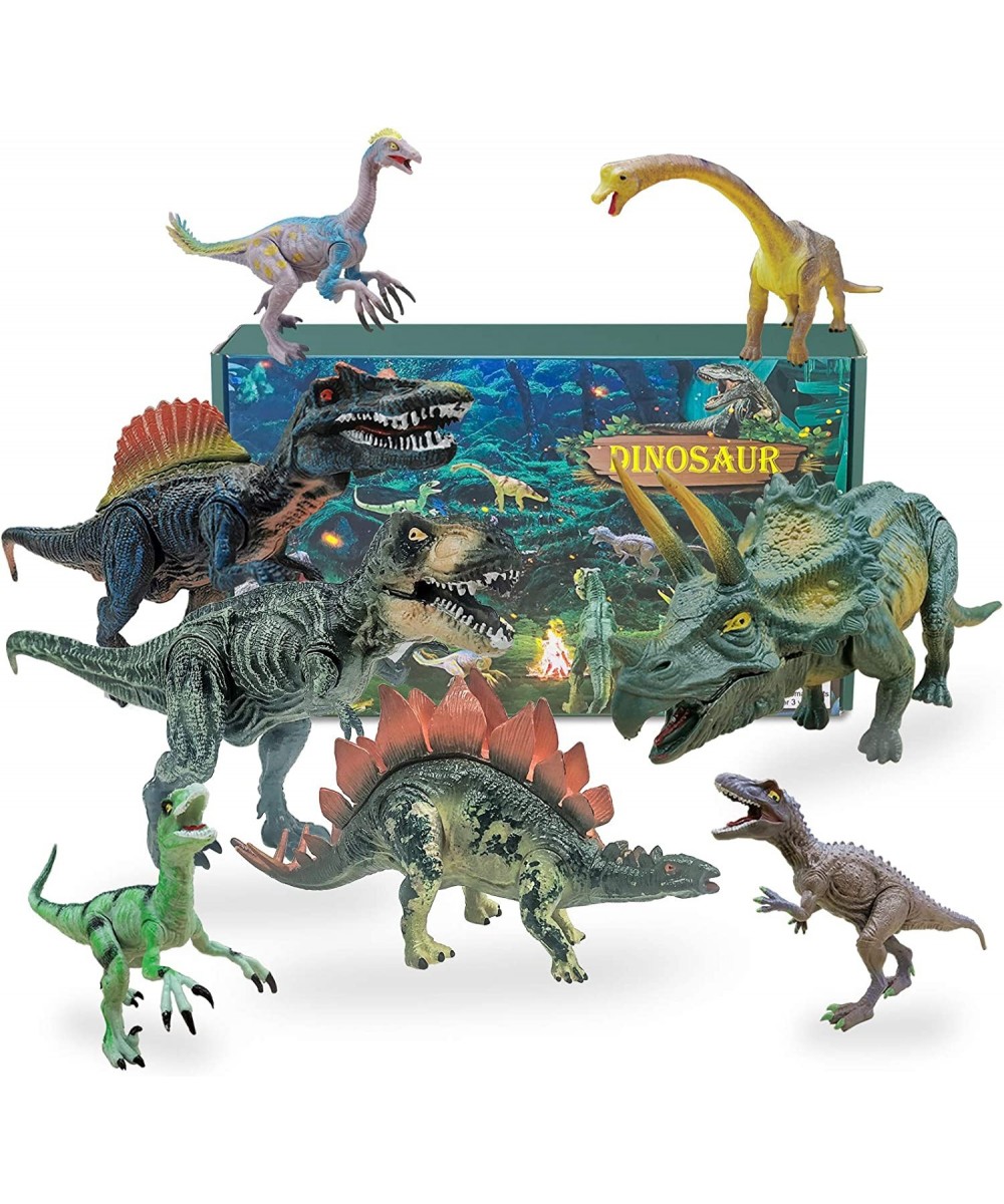 Dinosaur Figures Toy with info Card 8 Pack Realistic Jurassic Dino Set 5.1"-9.4" inch Action Figurines Playset for 3 4 5 6 Ye...