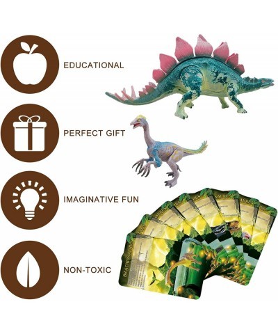 Dinosaur Figures Toy with info Card 8 Pack Realistic Jurassic Dino Set 5.1"-9.4" inch Action Figurines Playset for 3 4 5 6 Ye...