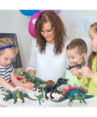 Dinosaur Figures Toy with info Card 8 Pack Realistic Jurassic Dino Set 5.1"-9.4" inch Action Figurines Playset for 3 4 5 6 Ye...