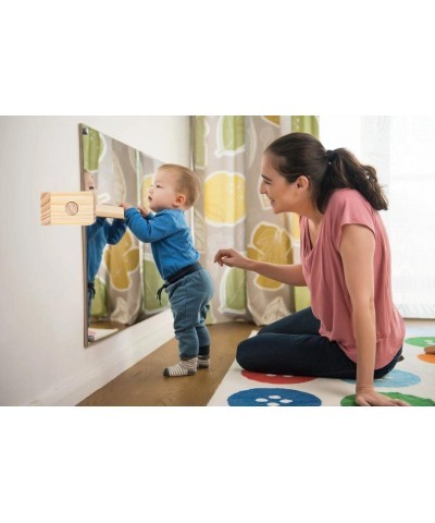 Montessori Wooden Pull Up Bar for Infants 24 Inch Adjustable Infant Pull Up Bar Help Babies Exercise Balance and Coordination...