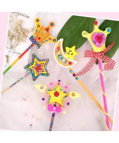 Wooden DIY Fairy Wand 83 Pcs Princess Wands Kit Include 21 Wooden Wands 8 Gem Stickers 50 Pipe Cleaners Make Your Own Princes...