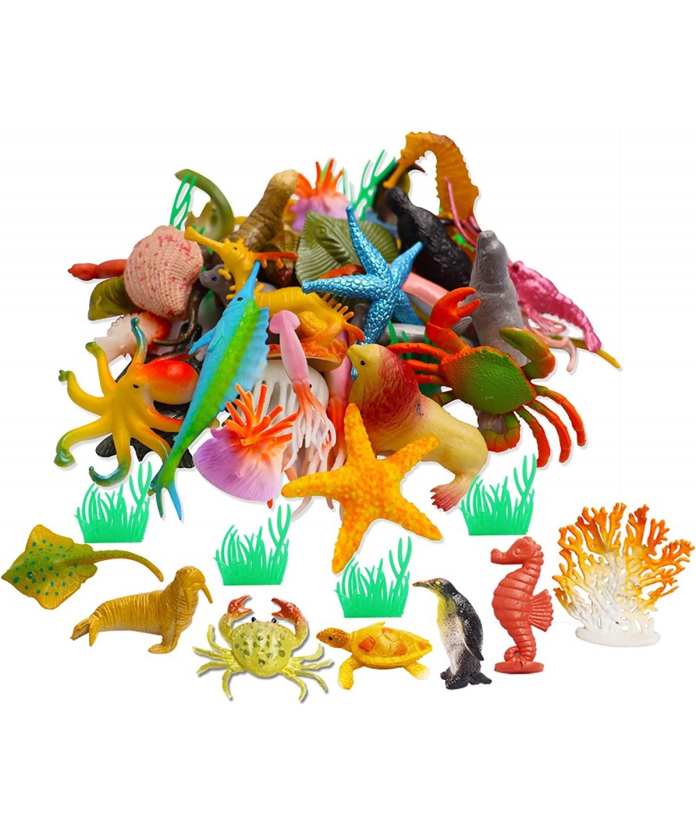 42pcs Plastic Ocean Animals Toys Small Realistic Mini Sea Creature Figure Toys Fake Under the Sea Creatures Bath Toys for Kid...