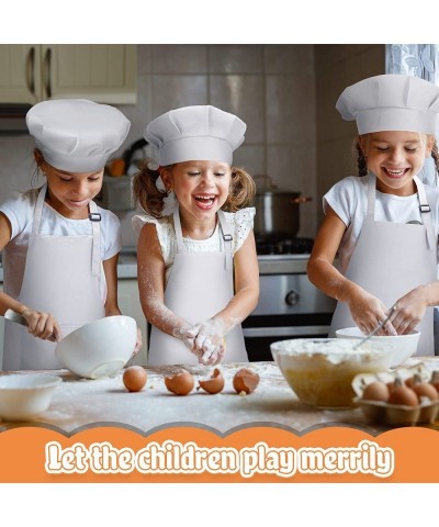 40 Pcs Kids Apron Chef Hat Set Boys Girls Aprons Chef Apron Hats Bulk for Cooking Painting Children's Bib Apron 7-13 Years $8...