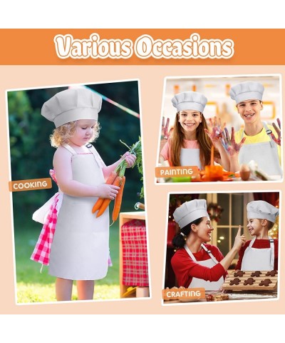 40 Pcs Kids Apron Chef Hat Set Boys Girls Aprons Chef Apron Hats Bulk for Cooking Painting Children's Bib Apron 7-13 Years $8...