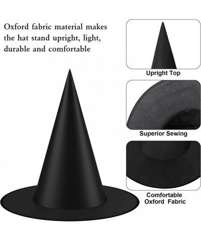 12PCS Halloween Witch Hat for Halloween Party Favors Cosplay Costume Accessory Black Witch Hats with 12PCS 3D Bats Stickers a...