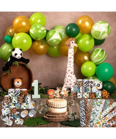 Jungle Safari Party Favors 48 PCS Wide Animal Print Slap Bracelets Wristbands for Kids Boys Girls Jungle Forest Theme Birthda...