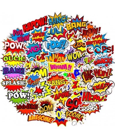 50 Pieces Hero Themed Party Decorations Stickers Birthday Party Supplies Hero Action Sign Cartoons Theme Party Hero Cartoons ...