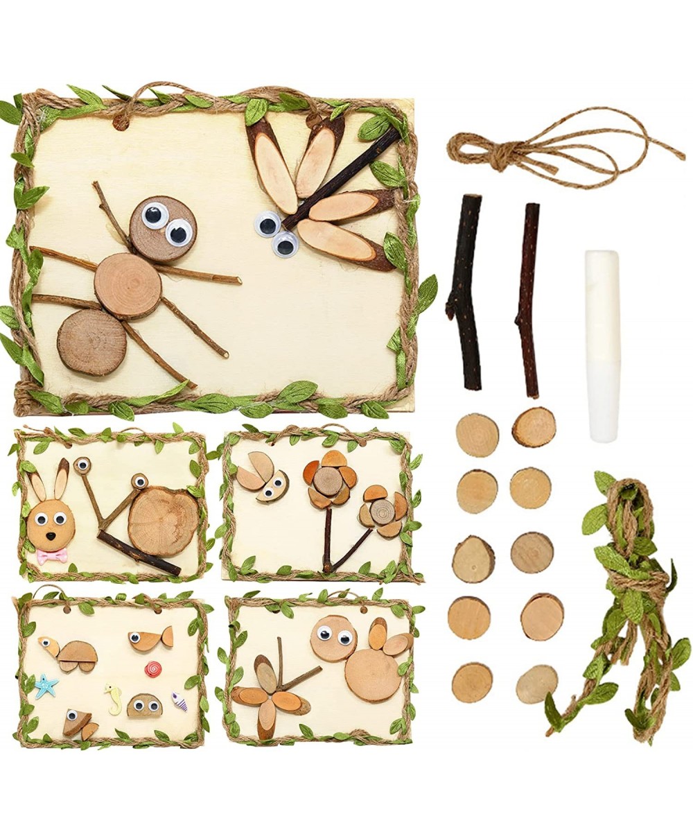 Wooden Craft Kit 5 Pack - DIY Crafts for Kids - Kids Bulk Arts and Crafts Set Wood Painting Craft Kit and Art Set for Kids Ar...