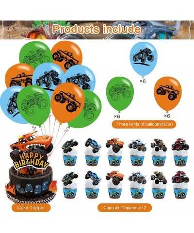 Monster Truck Birthday Party Decorations Monster Truck Party Supplies Monster Jam Supplies Includes Happy Birthday Banner Sti...