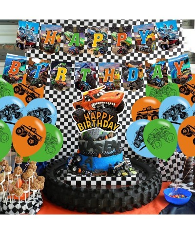 Monster Truck Birthday Party Decorations Monster Truck Party Supplies Monster Jam Supplies Includes Happy Birthday Banner Sti...