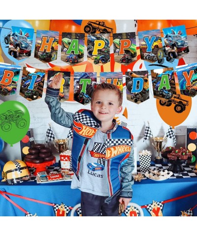 Monster Truck Birthday Party Decorations Monster Truck Party Supplies Monster Jam Supplies Includes Happy Birthday Banner Sti...