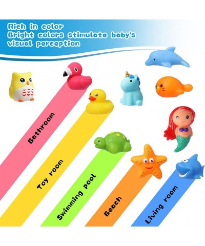 16 Pcs Bath Toys Light up Floating Rubber Animal Toys Set Bathtub Toys Light up Pool Toys for Girls Boys Bathroom Bath Shower...