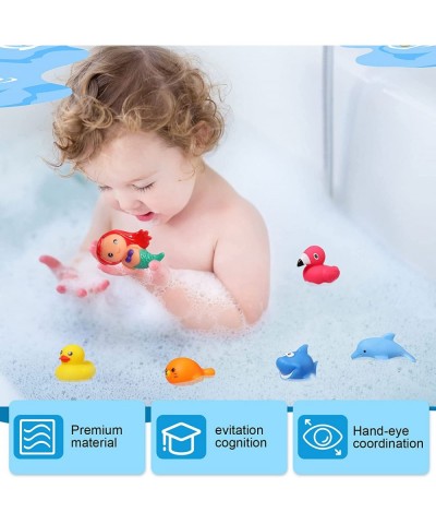 16 Pcs Bath Toys Light up Floating Rubber Animal Toys Set Bathtub Toys Light up Pool Toys for Girls Boys Bathroom Bath Shower...