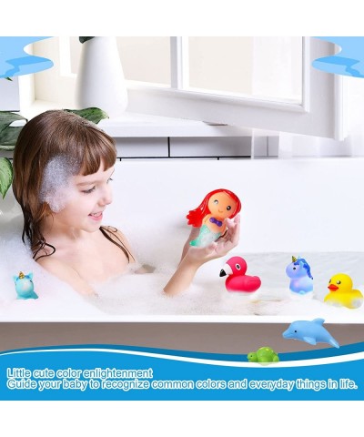 16 Pcs Bath Toys Light up Floating Rubber Animal Toys Set Bathtub Toys Light up Pool Toys for Girls Boys Bathroom Bath Shower...