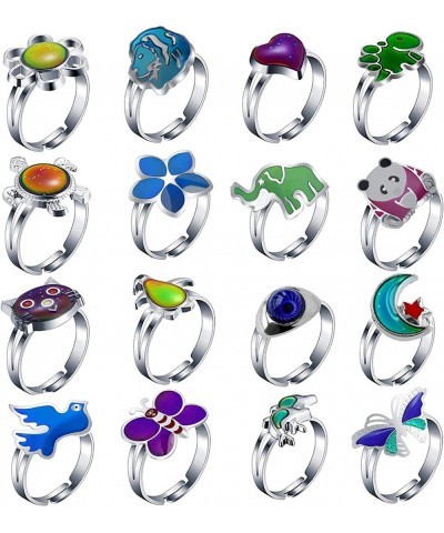 16 Pieces Mood Rings Eye Turtle Change Color Emotion Feeling Finger Mood Ring $25.79 Kids' Dress-Up Accessories