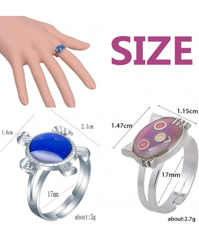 16 Pieces Mood Rings Eye Turtle Change Color Emotion Feeling Finger Mood Ring $25.79 Kids' Dress-Up Accessories