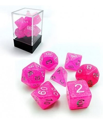 Bescon Intensive Glitter Dice 7pcs Set Pink Princess Novelty RPG Dice Set d4 d6 d8 d10 d12 d20 d% Brick Box Packaging $16.91 ...