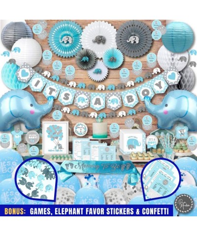 587 Piece Premium Elephant Baby Shower Decorations for Boy Set It's A BOY Banner Napkins Straws Paper Decorations Cake Topper...