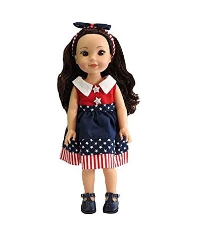 Stars and Stripes Fourth of July Dress Made for 14 inch Dolls Compatible with Wellie Wishers $20.94 Doll Accessories