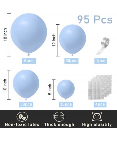 Pastel Blue Balloons 95 pcs Light Blue Balloons Garland Arch Kit 18/12/10/5 Inch Baby Blue Balloons Different Sizes Latex Par...