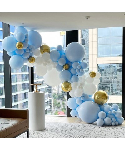 Pastel Blue Balloons 95 pcs Light Blue Balloons Garland Arch Kit 18/12/10/5 Inch Baby Blue Balloons Different Sizes Latex Par...