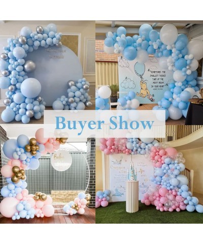 Pastel Blue Balloons 95 pcs Light Blue Balloons Garland Arch Kit 18/12/10/5 Inch Baby Blue Balloons Different Sizes Latex Par...