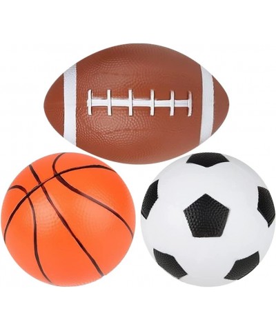 Sports Ball Set with 3 Balls Includes Kids’ Basketball Football and Soccer Ball Durable PVC Sports Balls for Kids Great as Sp...