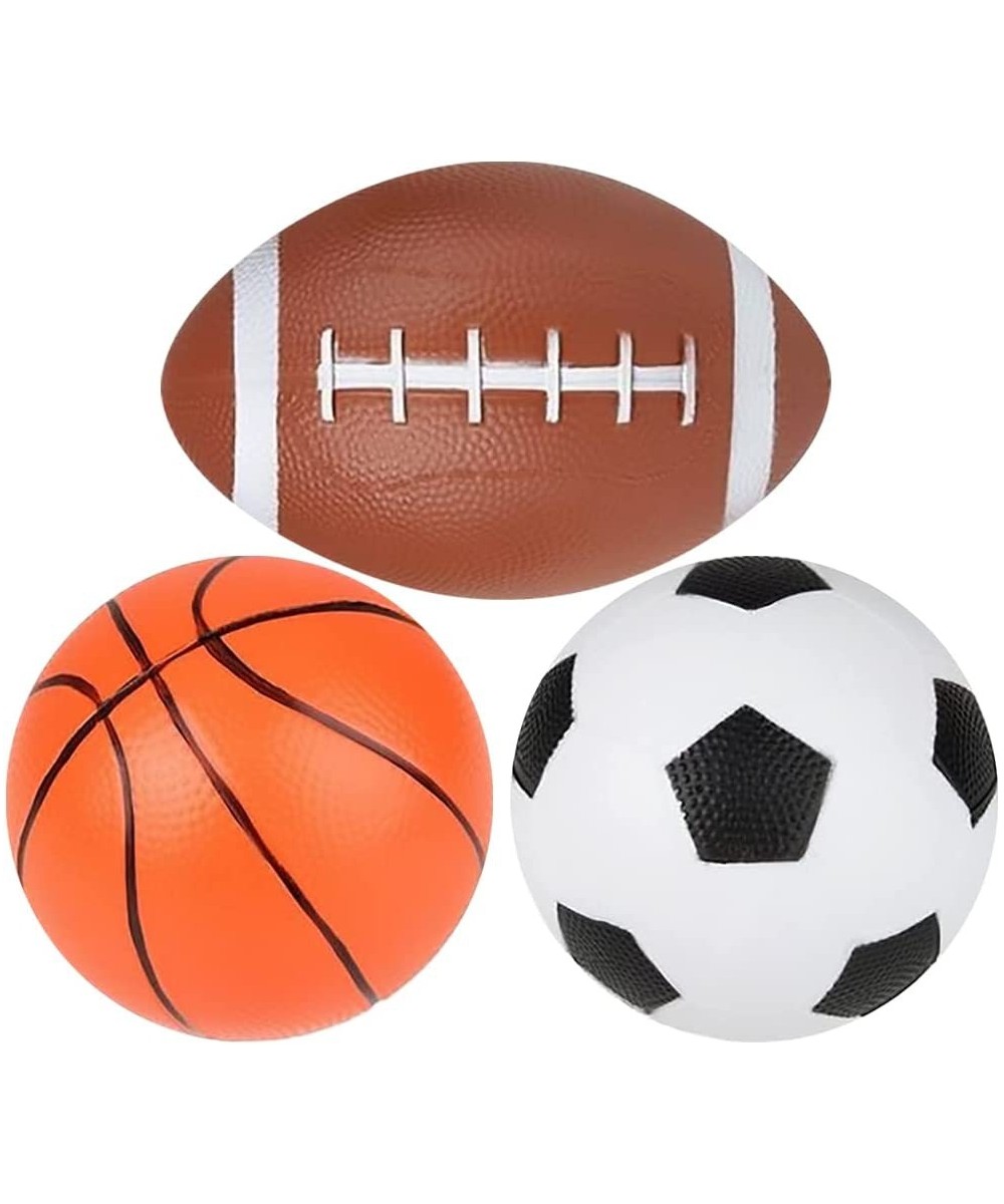 Sports Ball Set with 3 Balls Includes Kids’ Basketball Football and Soccer Ball Durable PVC Sports Balls for Kids Great as Sp...