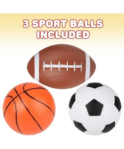 Sports Ball Set with 3 Balls Includes Kids’ Basketball Football and Soccer Ball Durable PVC Sports Balls for Kids Great as Sp...