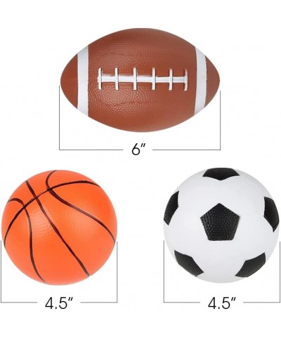 Sports Ball Set with 3 Balls Includes Kids’ Basketball Football and Soccer Ball Durable PVC Sports Balls for Kids Great as Sp...