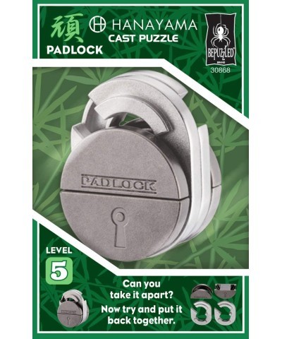 Padlock Hanayama Cast Metal Brain Teaser Puzzle (Level 5) Puzzles For Kids & Adults Ages 12 & Up Green $18.39 Brain Teaser Pu...