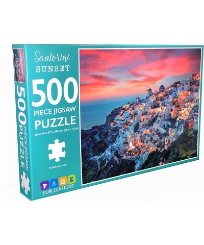 Jigsaw Puzzles for Adults 500 Piece | Santorini Sunset Puzzles | Puzzles for Kids & Teens Fun Educational Games for Family Ga...