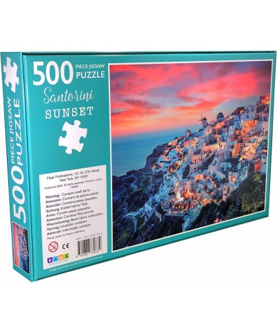 Jigsaw Puzzles for Adults 500 Piece | Santorini Sunset Puzzles | Puzzles for Kids & Teens Fun Educational Games for Family Ga...