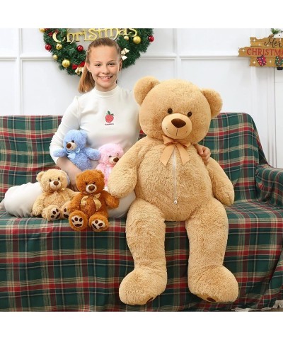 41Inches Brown Giant Teddy Bear with 4 Baby Bears Inside Its Zipper Belly Big Stuffed Animal Plush Soft Bear Gifts for Kids o...