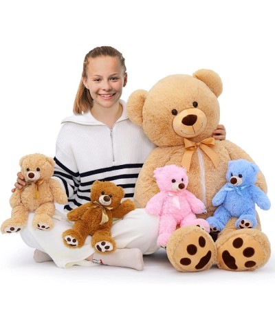 41Inches Brown Giant Teddy Bear with 4 Baby Bears Inside Its Zipper Belly Big Stuffed Animal Plush Soft Bear Gifts for Kids o...